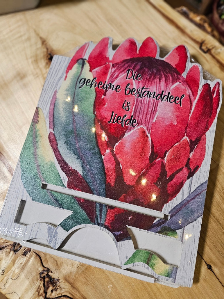 Recipe book/tablet stand Dark Protea