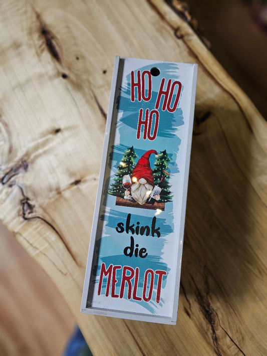 Wooden Winebox - Ho Ho Ho - skink die Merlot