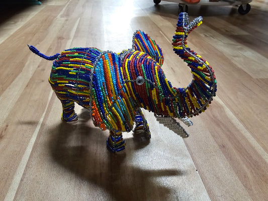 Beaded rainbow elephant