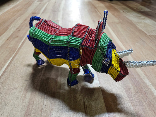 Beaded rainbow Rhino