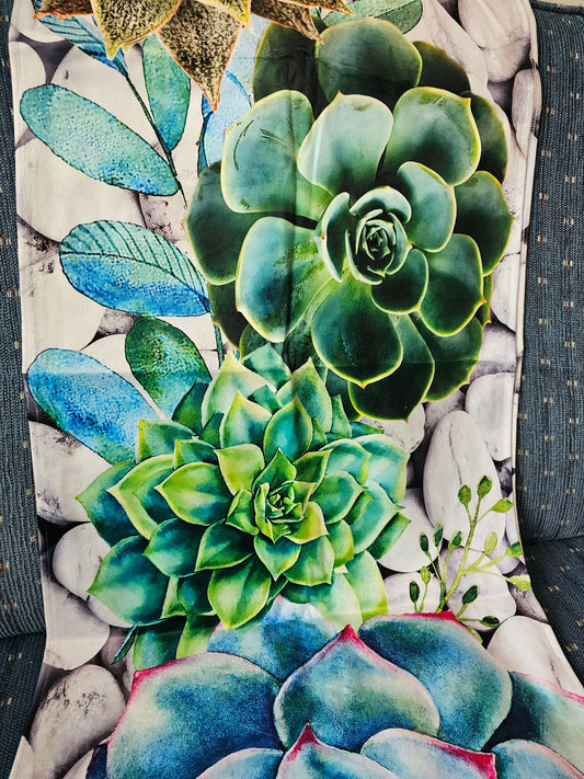 Table runner - Velvet - succulent