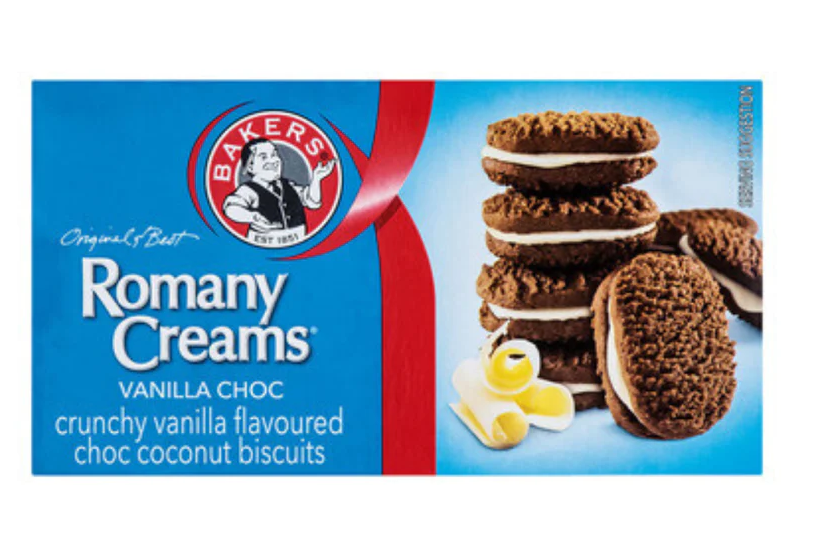 Bakers Romany Cream Vanilla Choc, 200g- past BB date