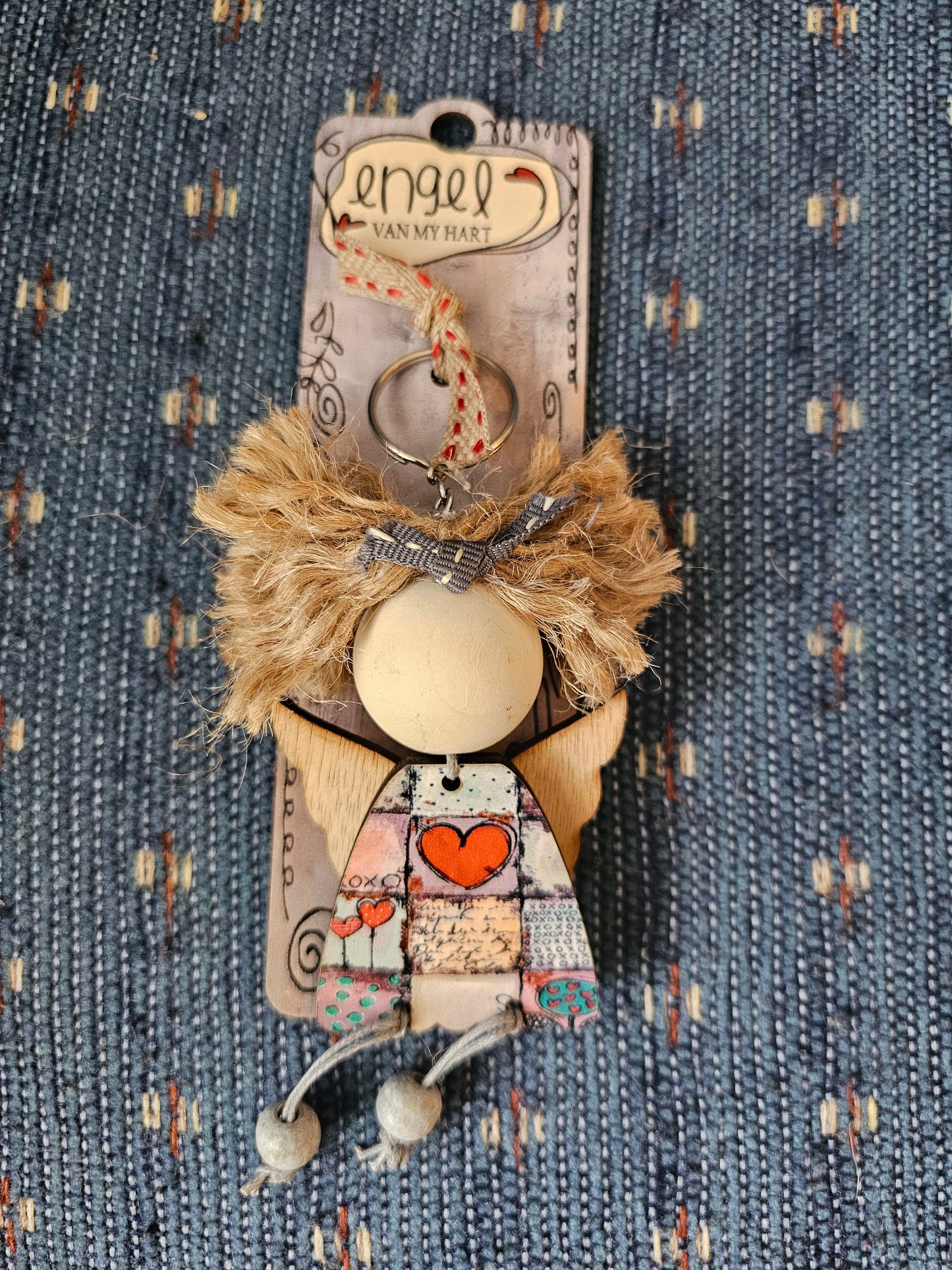 Angel keyring hartjie