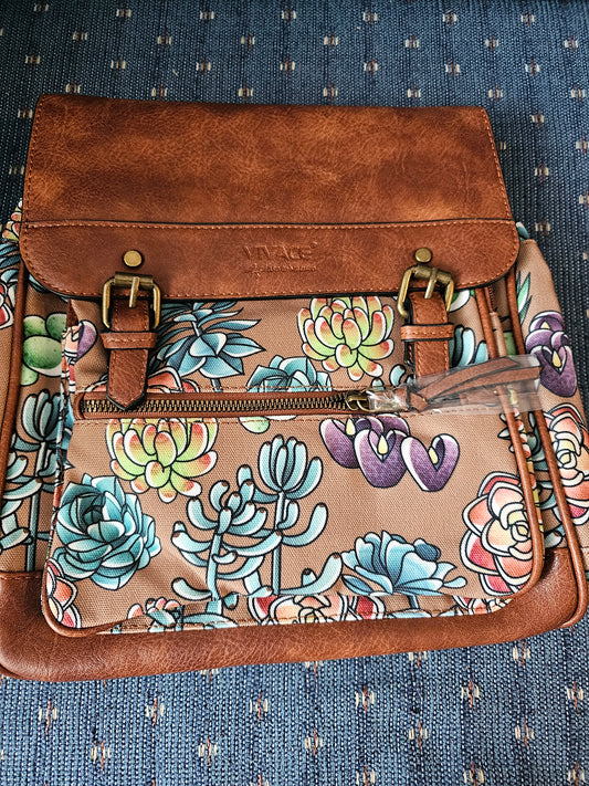 Backbag - succulents brown