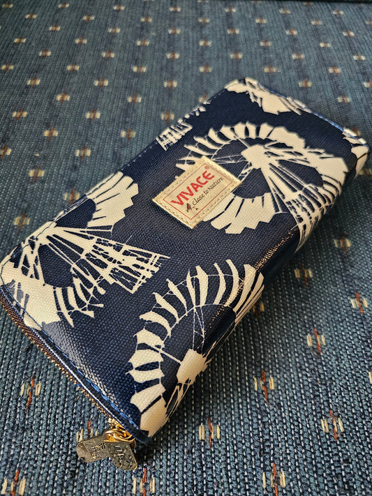 Wallet - navy windmill